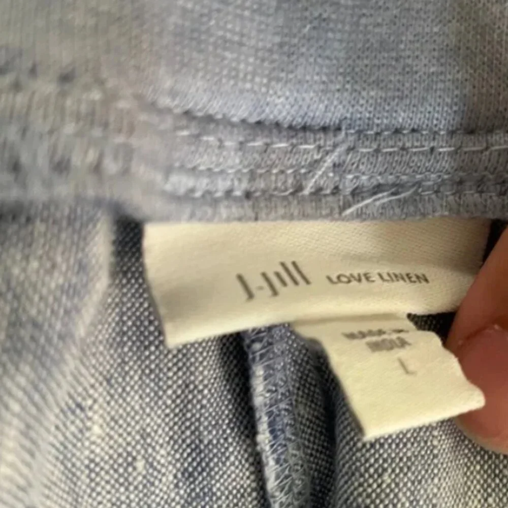 J.Jill linen pants pull long elastic waist lounge - Picture 6 of 7